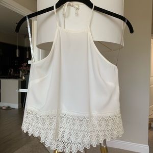 Leith White Lace Halter Top